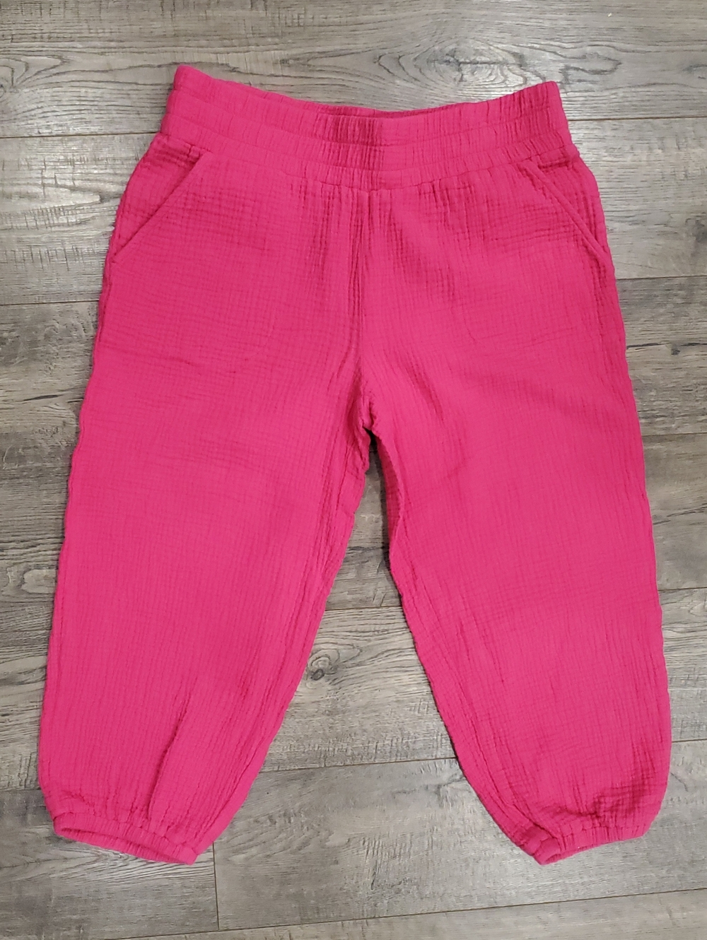 Belle BEACH  by Kim Gravel Bright Pink Cropped Elastic Waist Pants